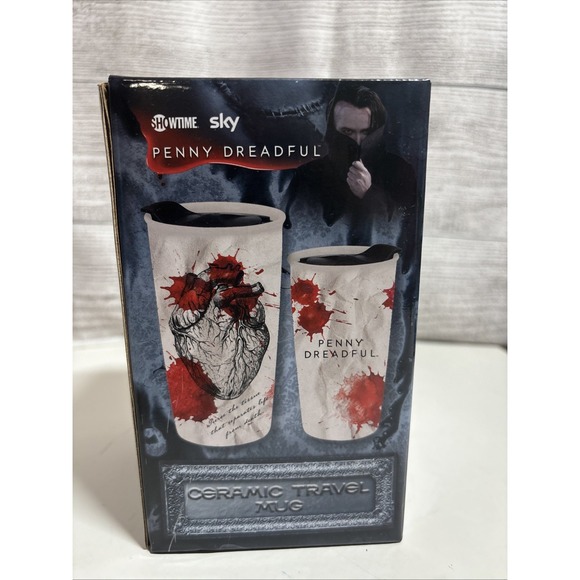 NIB Penny Dreadful White Ceramic Blood Stain Travel Mug - Picture 1 of 9